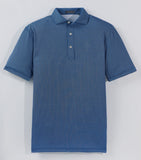Clarence Mini Diamond Jacquard Performance Polo - Navy