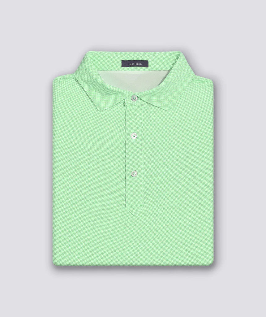 Clarence Mini Diamond Jacquard Performance Polo - Lime