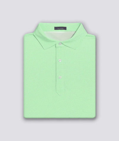 Clarence Mini Diamond Jacquard Performance Polo - Lime