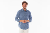 Button Down Corduroy - Heather Steely Blue