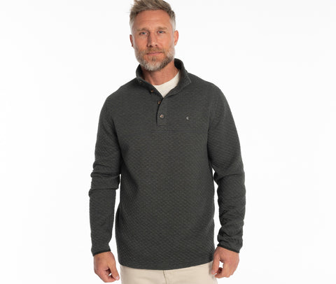 Quilted Pullover - Heather Black
