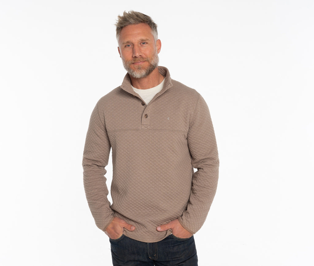 Quilted Pullover - Heather Sand