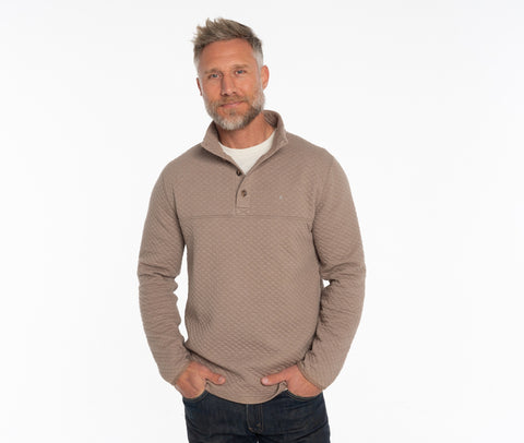 Quilted Pullover - Heather Sand