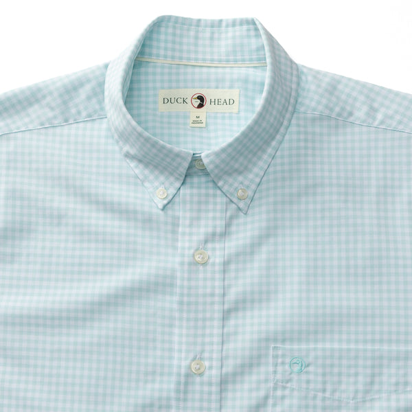 Walton Gingham Performance Poplin Sport Shirt - Pastel Blue