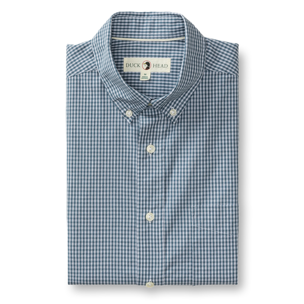 Bolton Plaid Cotton Cashmere Poplin Sport Shirt - Teal Blue