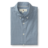 Bolton Plaid Cotton Cashmere Poplin Sport Shirt - Teal Blue
