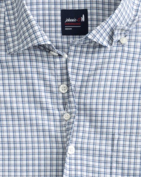 Dean Performance Button Up Shirt-Laguna Blue