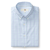 Ashland Plaid Cotton Twill Sport Shirt - Serenity Blue