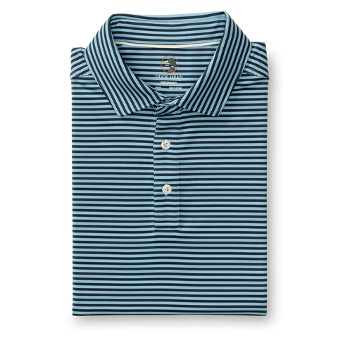 Long Drive Performance Polo - Kirk Stripe - Glacier Blue