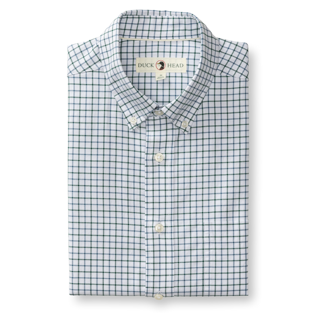 Kline Cotton Oxford Sport Shirt - Forest Green