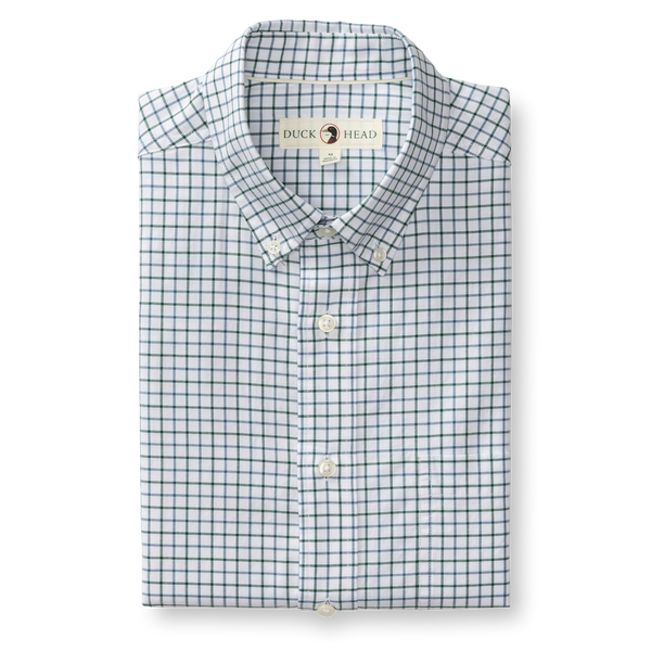 Kline Cotton Oxford Sport Shirt - Forest Green