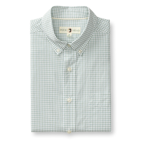 Lewis Plaid Cotton Cashmere Poplin Sport Shirt - Sage Green