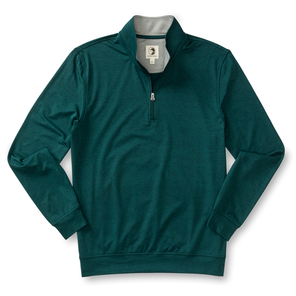Long Drive Performance 1/4 Zip Pullover - Emerald Green Heather