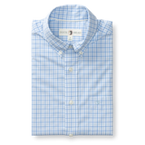Shaw Gingham Performance Poplin Sport Shirt - Sky Blue