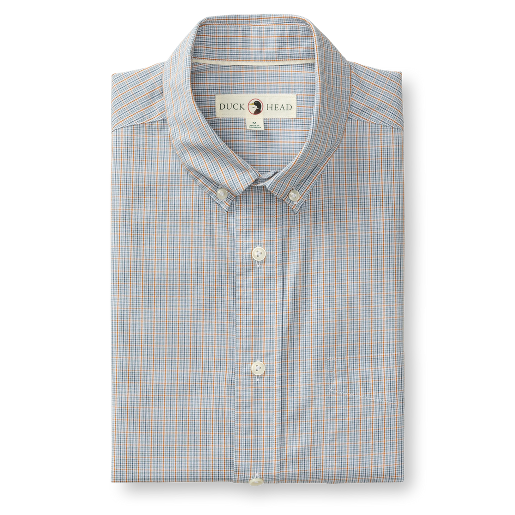 Rollins Plaid Cotton Cashmere Poplin Sport Shirt - Pale Blue