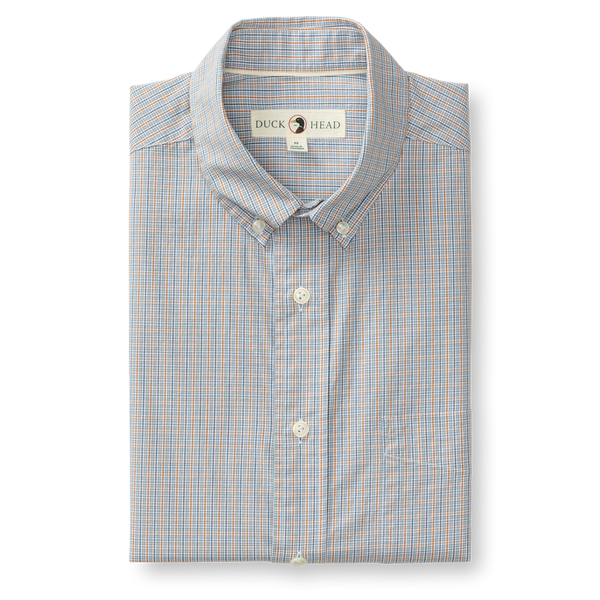 Rollins Plaid Cotton Cashmere Poplin Sport Shirt - Pale Blue