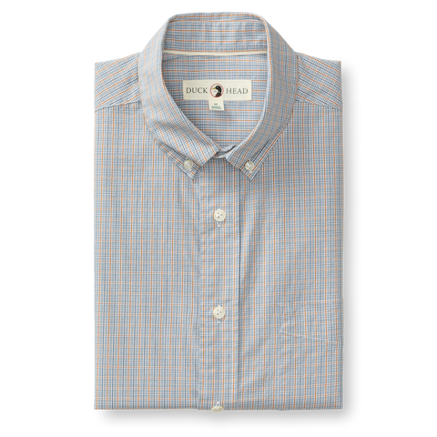 Rollins Plaid Cotton Cashmere Poplin Sport Shirt - Pale Blue