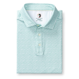 Bay Floral Long Drive Performance Polo - Seafoam Green