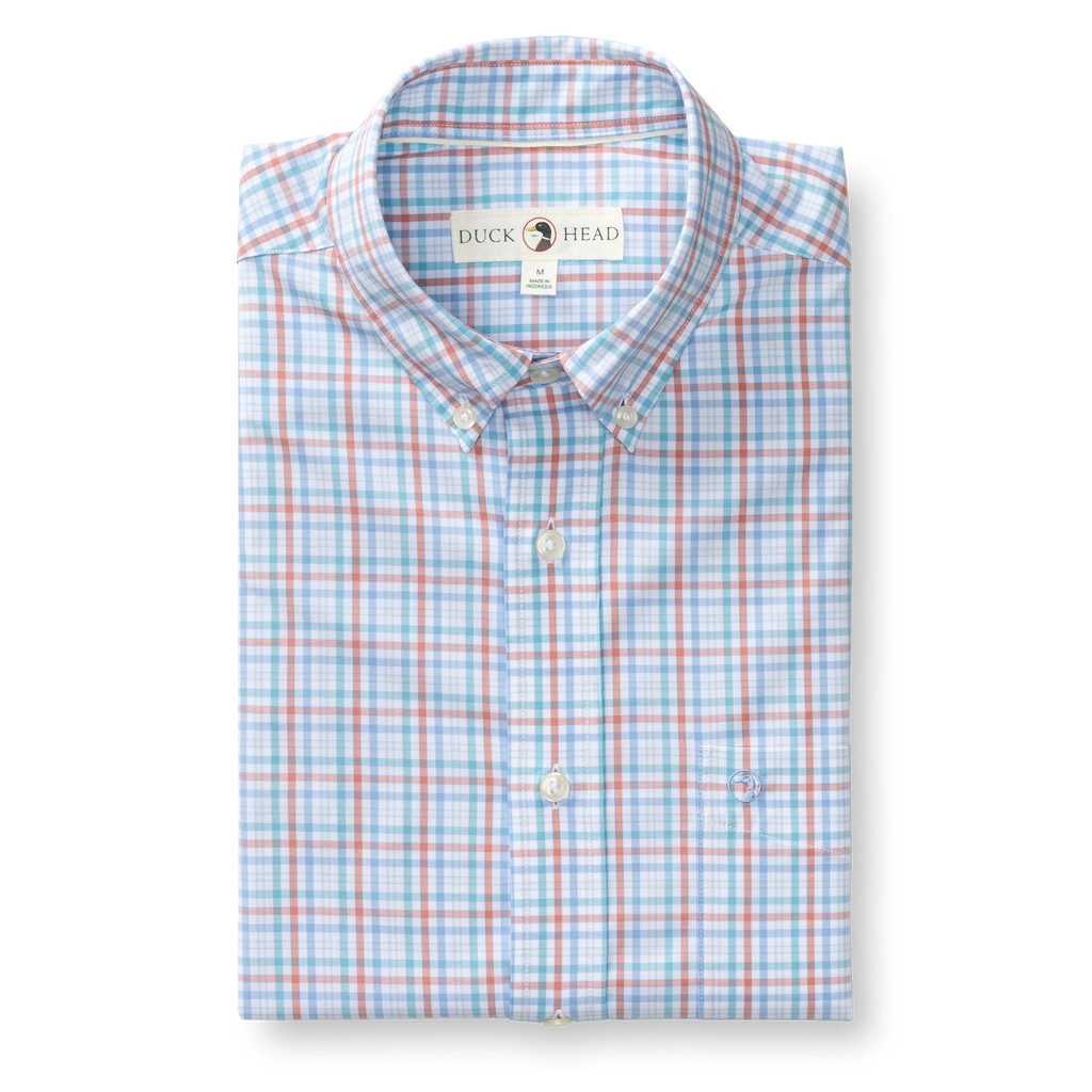Brody Plaid Performance Poplin Sport Shirt - Rosewood