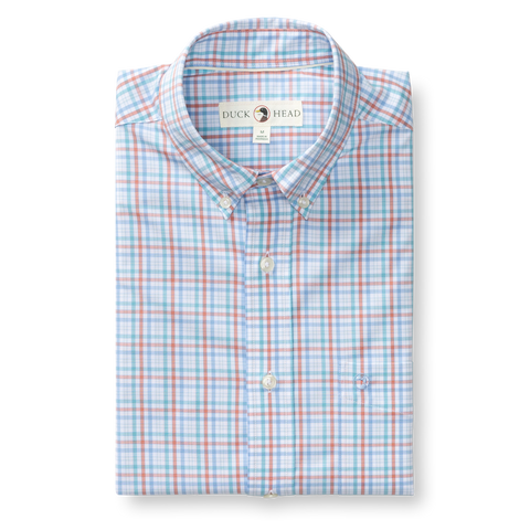 Brody Plaid Performance Poplin Sport Shirt - Rosewood