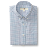 Lewis Plaid Cotton Cashmere Poplin Sport Shirt -Glacier Blue