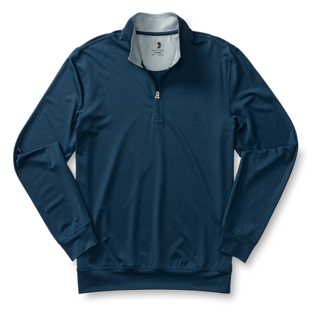 Long Drive Performance 1/4 Zip Pullover - Mallard Blue Heather