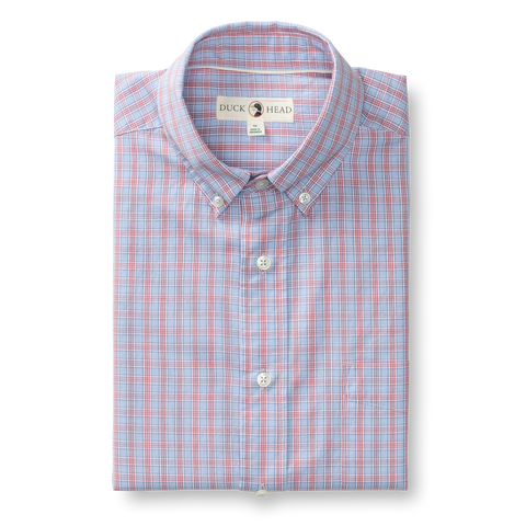 Mattox Plaid Cotton Cashmere Poplin Sport Shirt - Serenity Blue