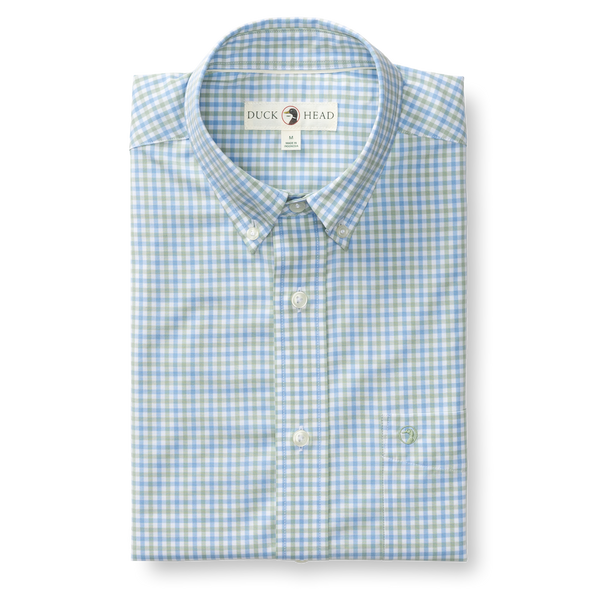 Shaw Gingham Performance Poplin Sport Shirt - Sage