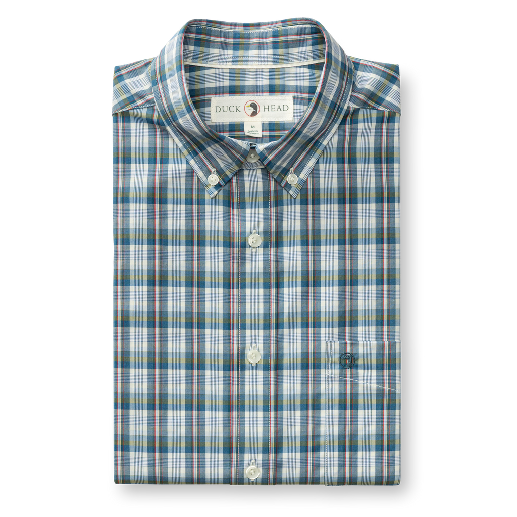 Eaton Plaid Performance Poplin Sport Shirt - Sandrift Khaki