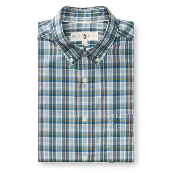 Eaton Plaid Performance Poplin Sport Shirt - Sandrift Khaki