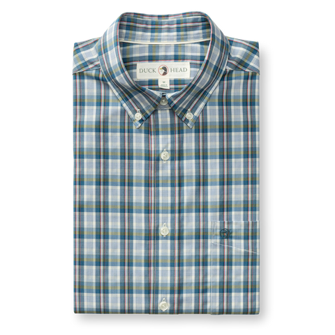 Eaton Plaid Performance Poplin Sport Shirt - Sandrift Khaki