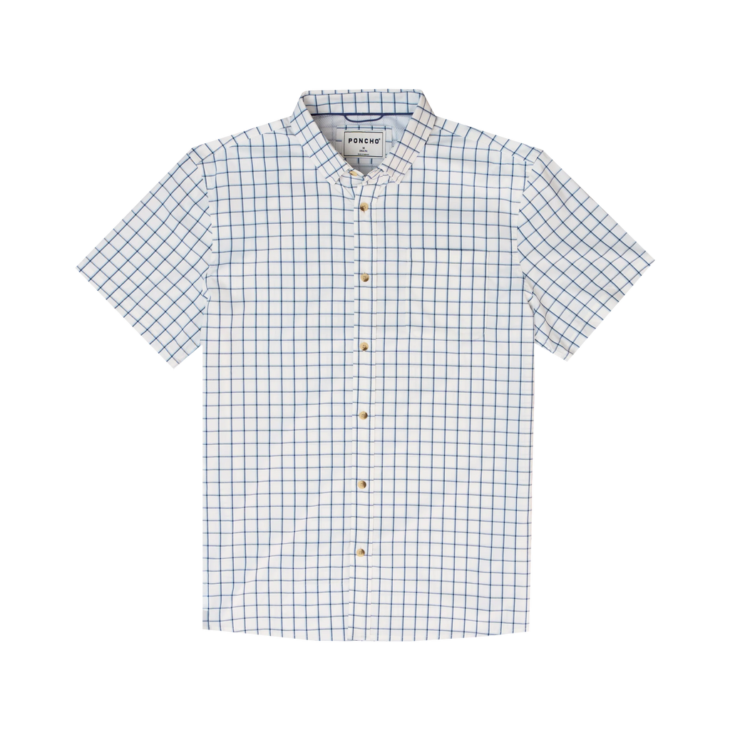The Elbow Cay Ultra-Lite Short Sleeve - Double Blue Plaid