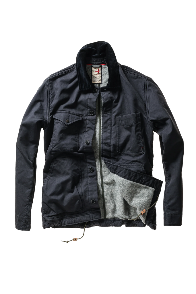 Pile-Lined Chore Coat - Dark Navy Canvas