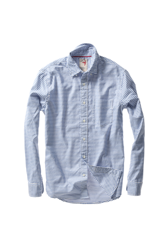Huron Blues Shirt - White/Navy Oxford Grid