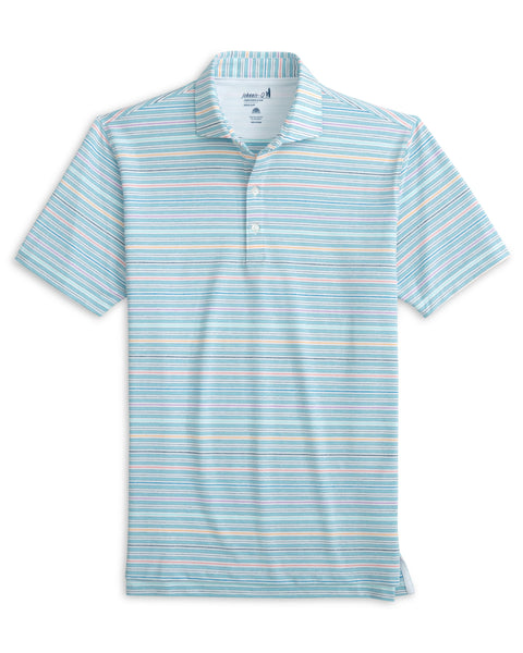 Fallon Striped Jersey Performance Polo - Permafrost