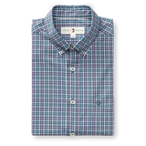 Fraiser Plaid Performance Poplin Sport Shirt - Stormy Teal