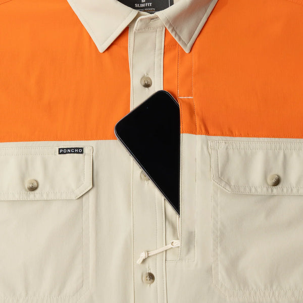 The Hebbronville Original Tuff-Thread Long Sleeve - Tan with Blaze Patch