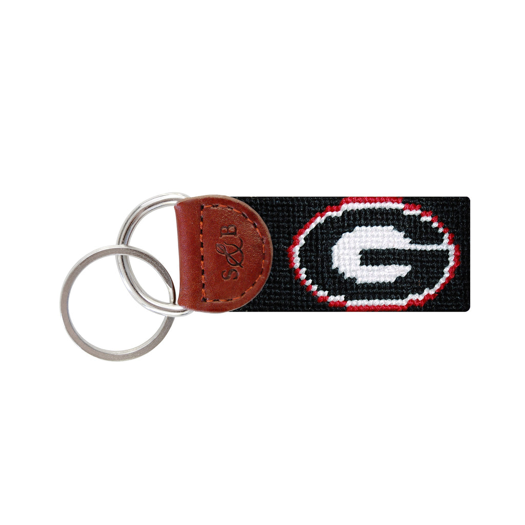 University of Georgia Needlepoint Key Fob - Black