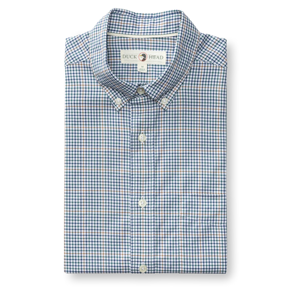 Goodwin Plaid Cotton Twill Sport Shirt - Midnight Teal