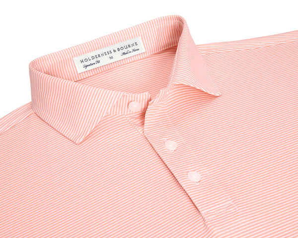 The Perkins Polo - Nectarine & White