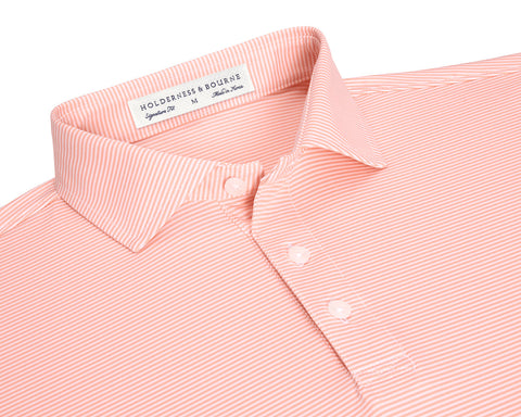 The Perkins Polo - Nectarine & White