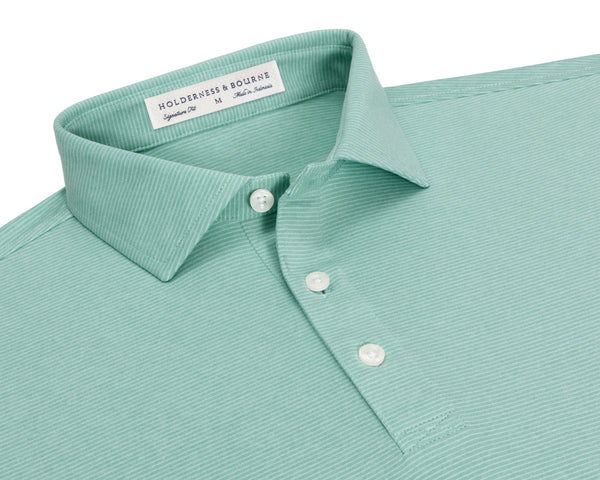 The Holland Polo - Heathered Cascade Green