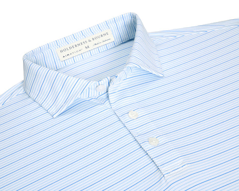 The Stanley Polo - White/Vista Blue/Horizon Blue