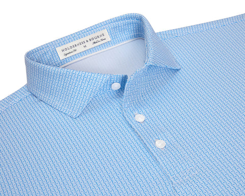 The Norwood Polo - Vista Blue & Horizon Blue
