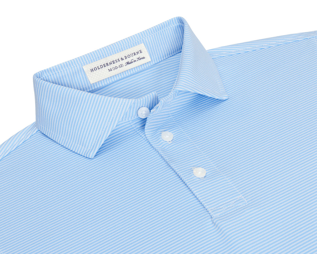 The Perkins Boys Polo - Vista Blue & White