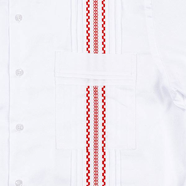 Havana Tailored Classic Guayabera - Red
