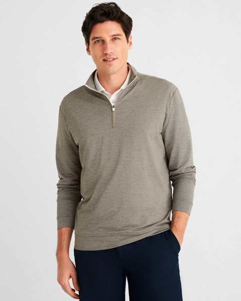 Vaughn Striped 1/4 Zip Pullover - Meteor