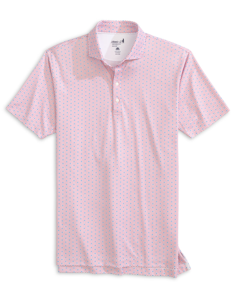 Emillio Printed Performance Polo - Lobster