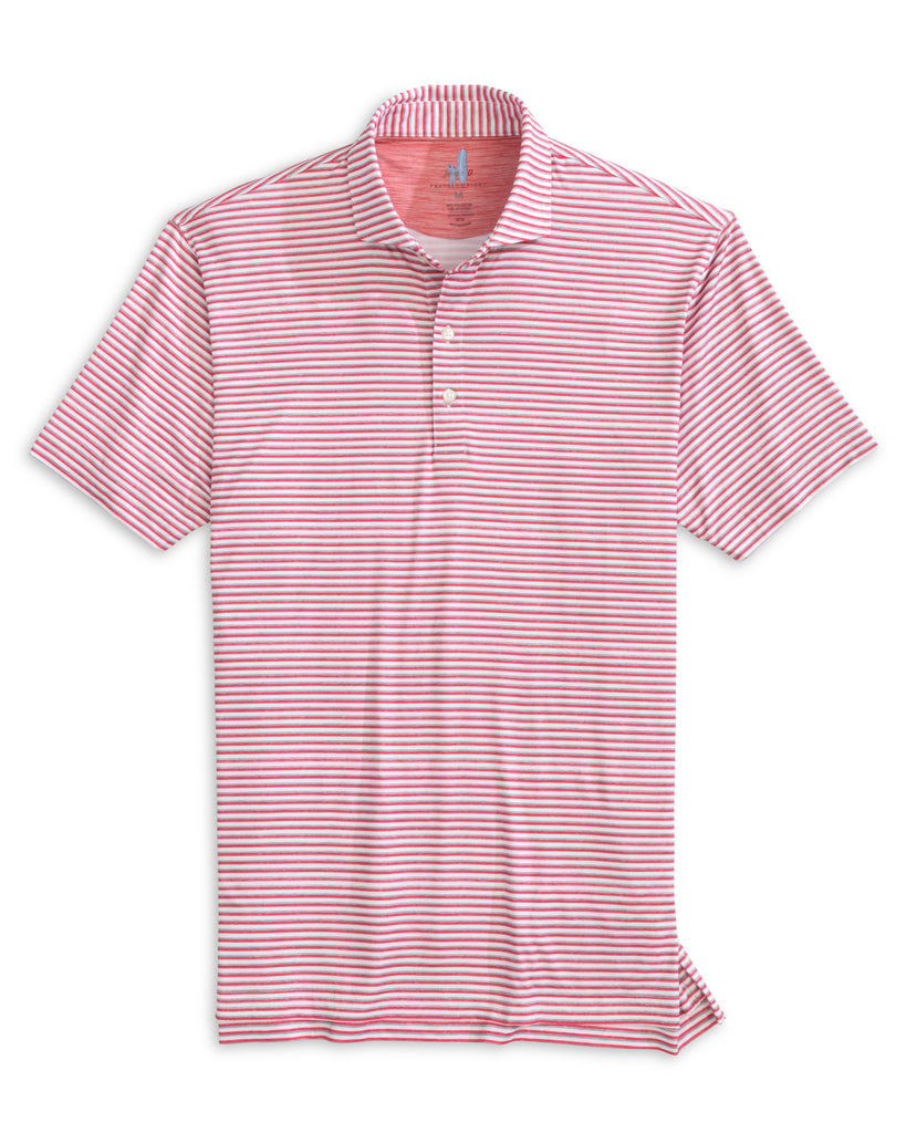 Warwick Striped Performance Polo - Lobster