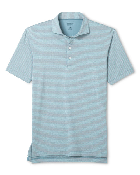 Michael Striped Performance Polo - Carbon Navy